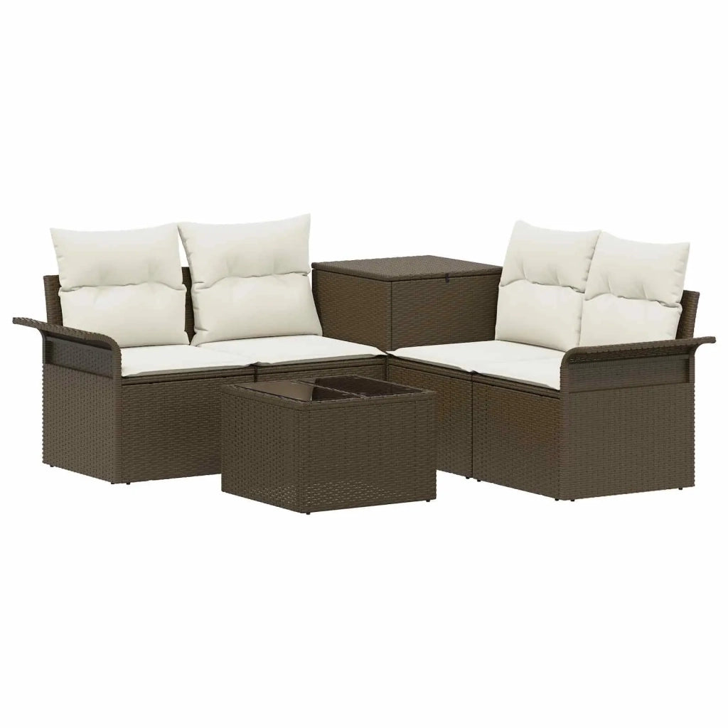 Set di divani 6 pcs 4-Numero di posti Marrone e Bianco Crema 3447078
