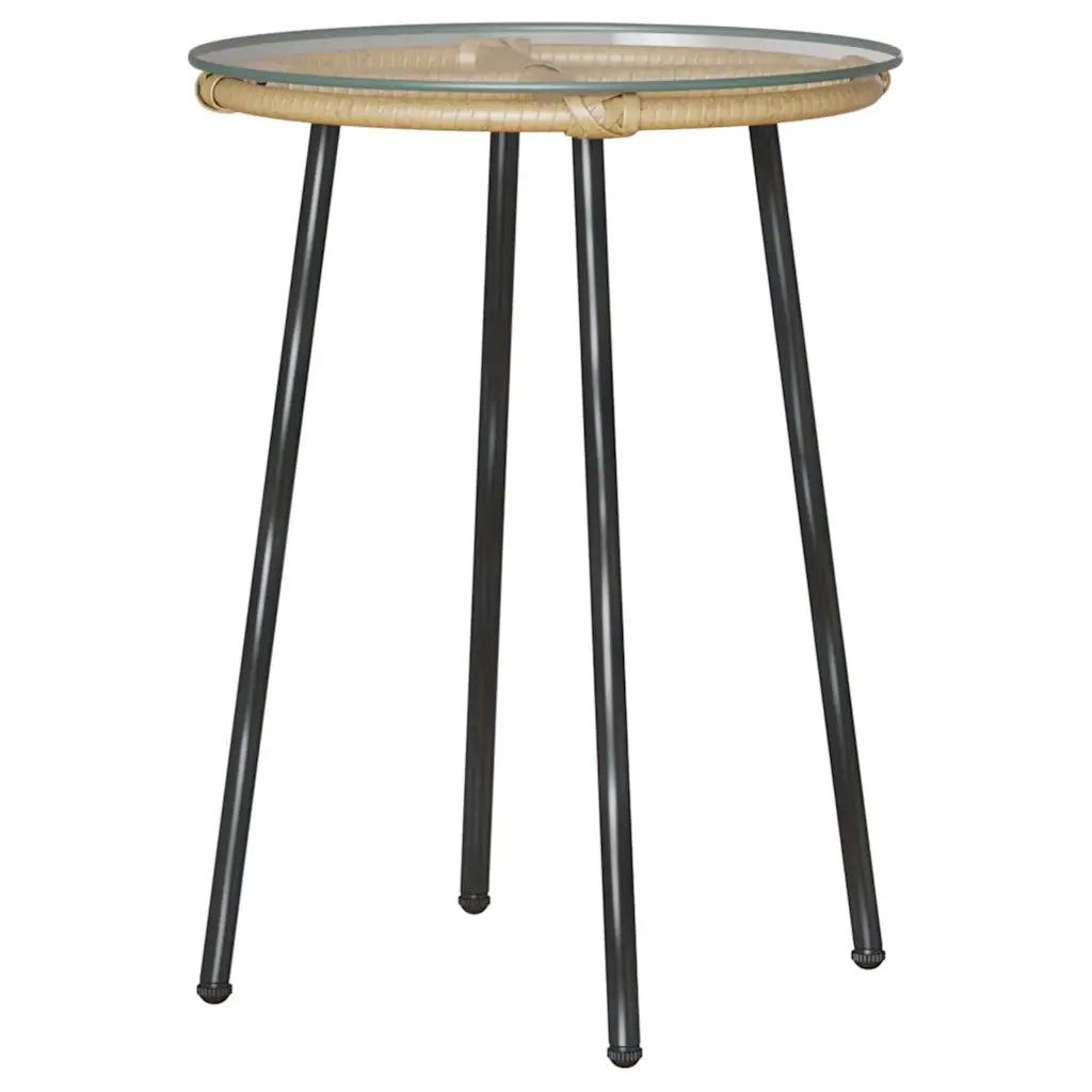 Set da Pranzo per Giardino 3 pcs Marrone e Crema polyrattan 42010359