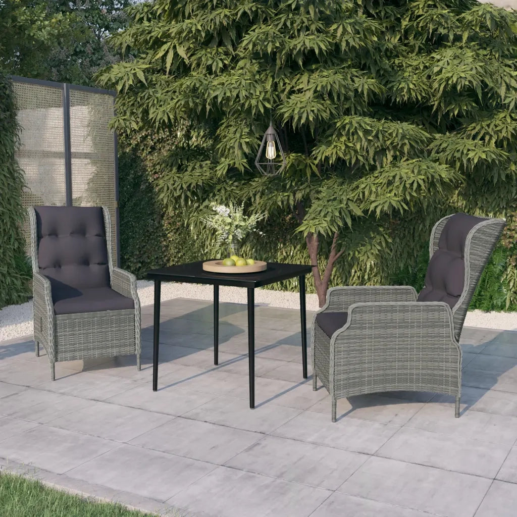 Set da Pranzo da Giardino 3 pz Grigio Chiaro 3099661