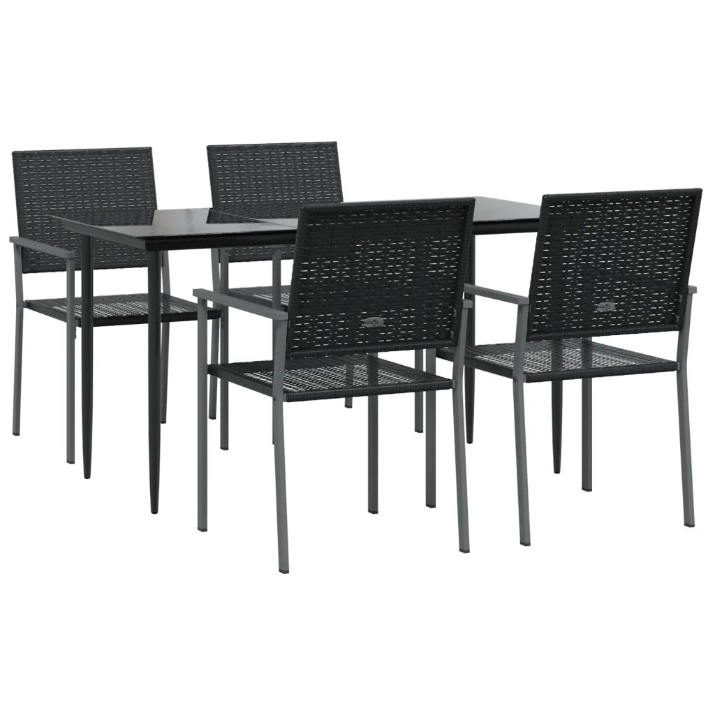 Set da Pranzo da Giardino 5 pz in Polyrattan e Acciaio 3187007