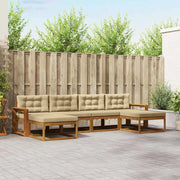 Set di divani da esterno con cuscino 6 pcs Naturale e Beige 3367971