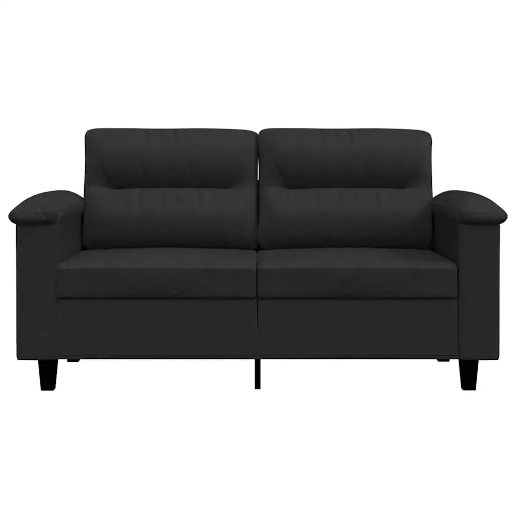 Divano a 2 Posti Nero 120 cm in Tessuto Microfibra 359558