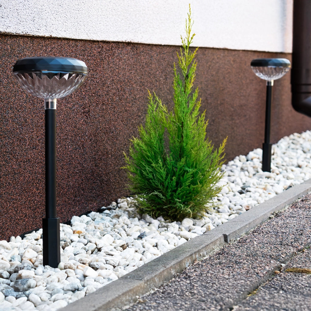 Paletti solari da giardino 2pz RGB 48cm neri IP44 Eko-Light