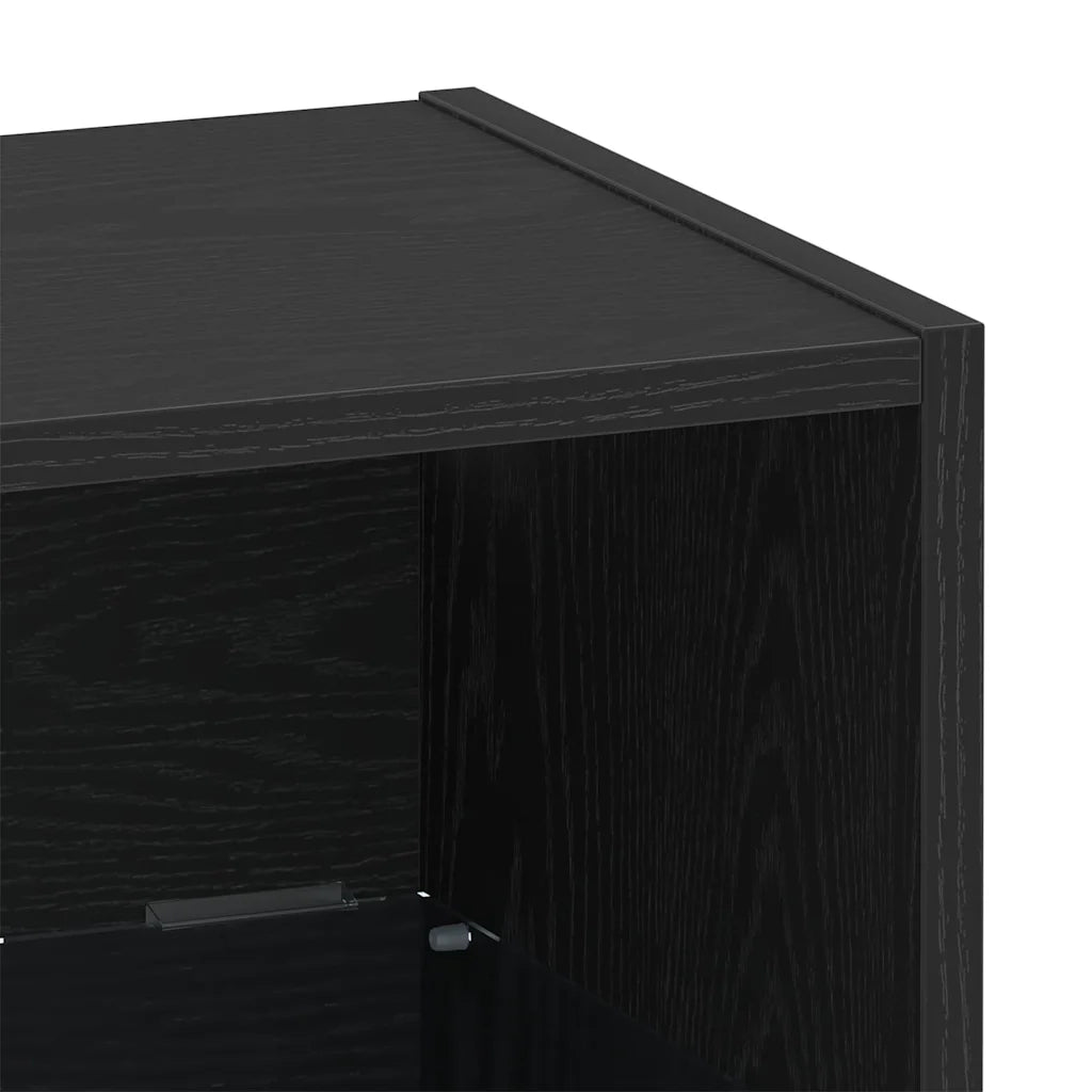 Mensola galleggiante con luce LED Nero 40 x 28,5 x 40 cm 863094