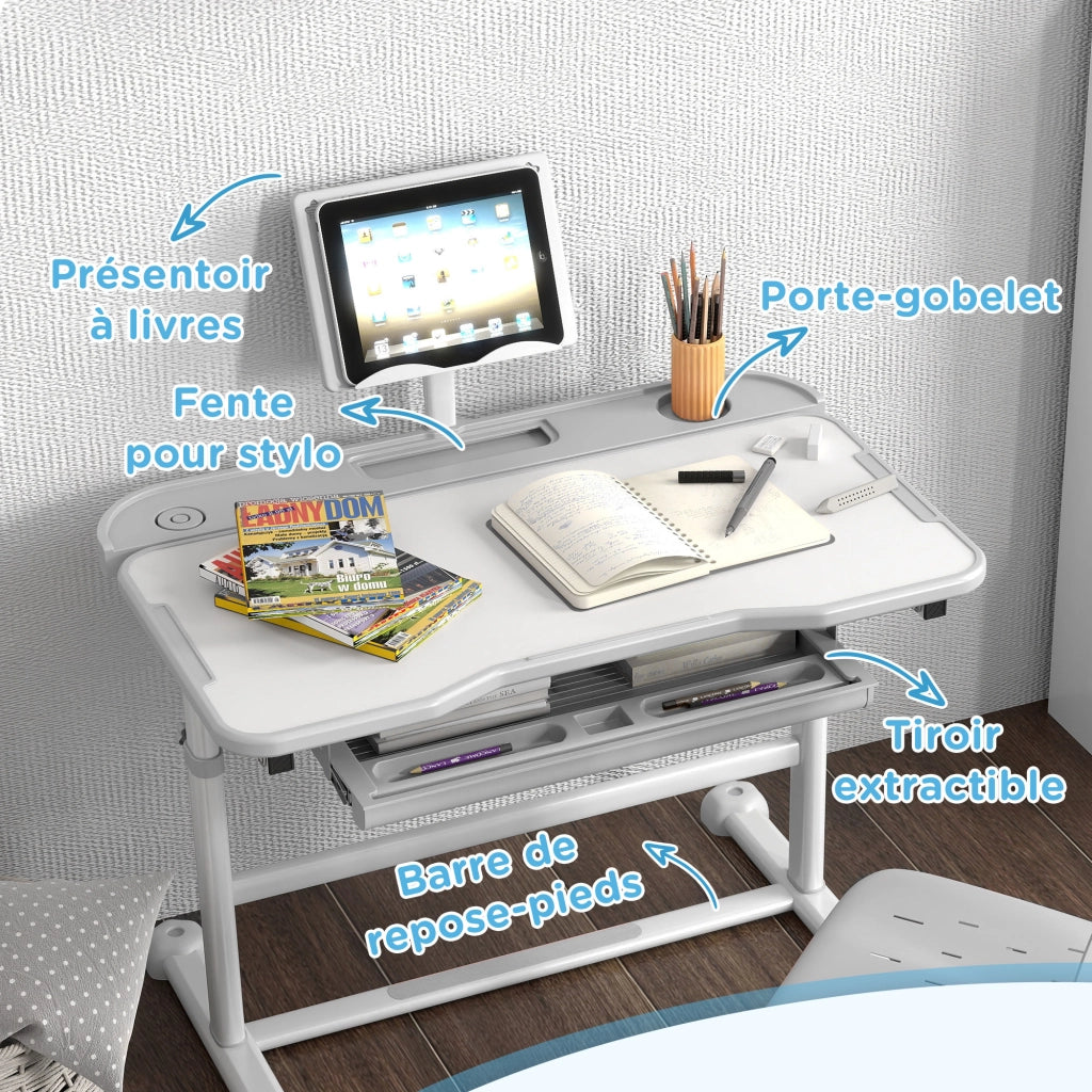 Scrivania per Bambini ¨C Minimal ¨C Grigio, Legno, 90x50x75 cm