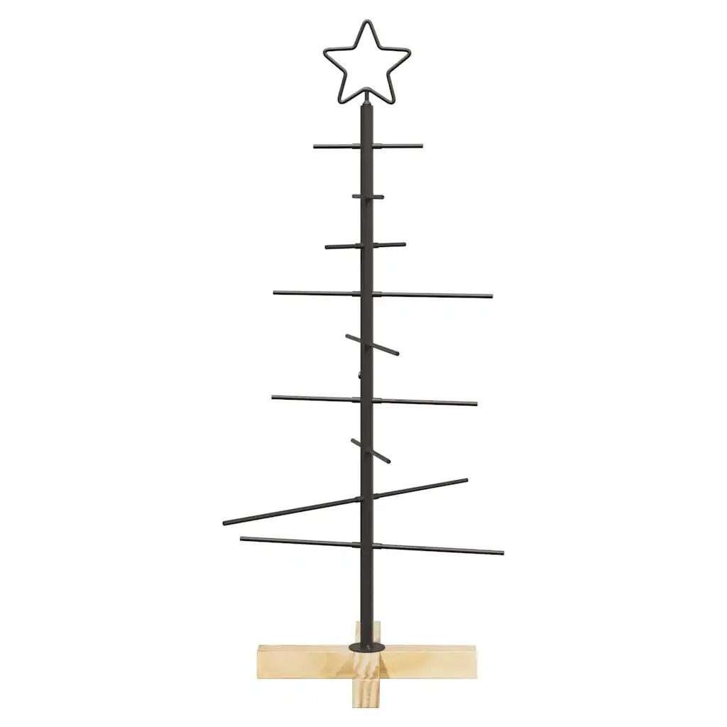Albero di Natale in metallo con supporto Nero 89 cm 42019176