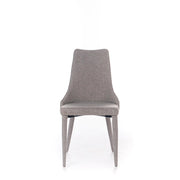 Sedia Myriam Imbottita in Tessuto Grigio con Struttura in Metallo Verniciato - Design Elegante e Raffinato per Sala da Pranzo