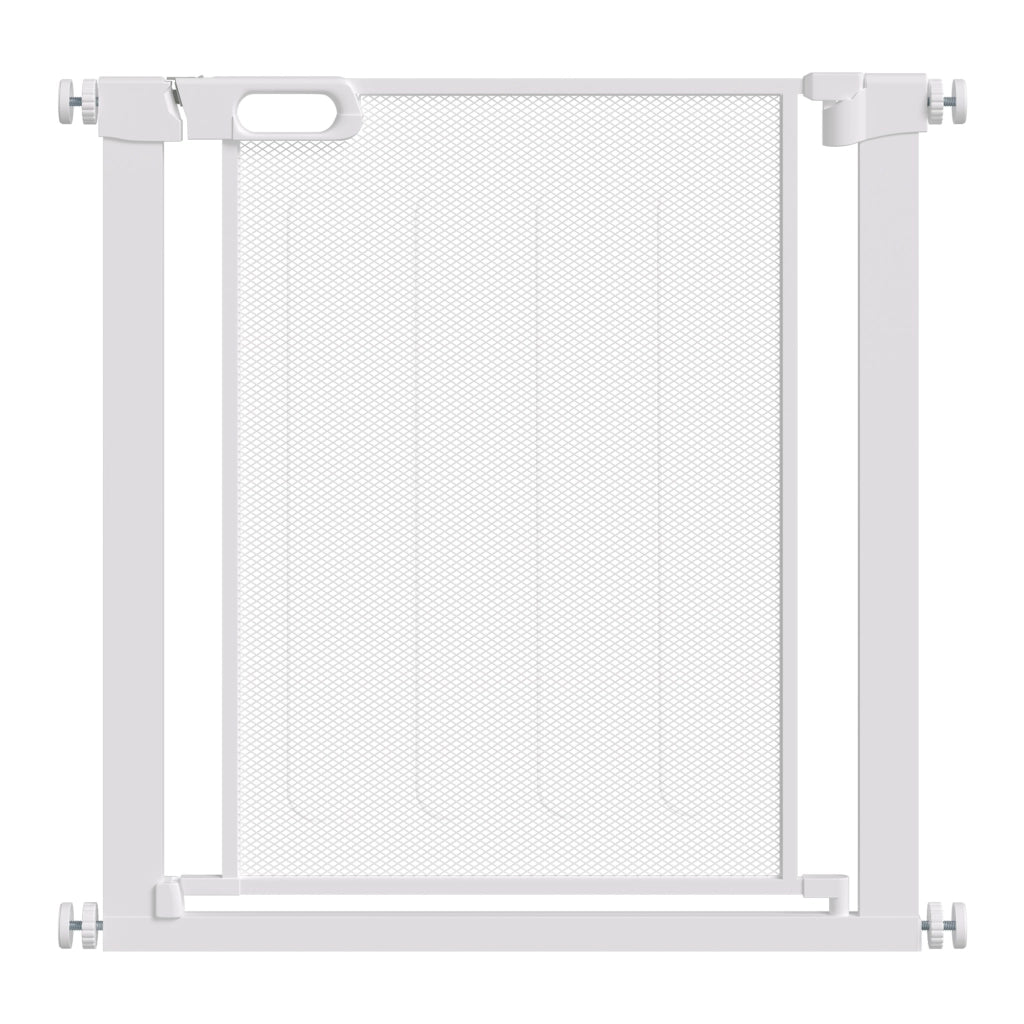 Cancelletto per Cani Regolabile ¨C Xylo ¨C Acciaio e ABS, 75-82x76 cm, Bianco
