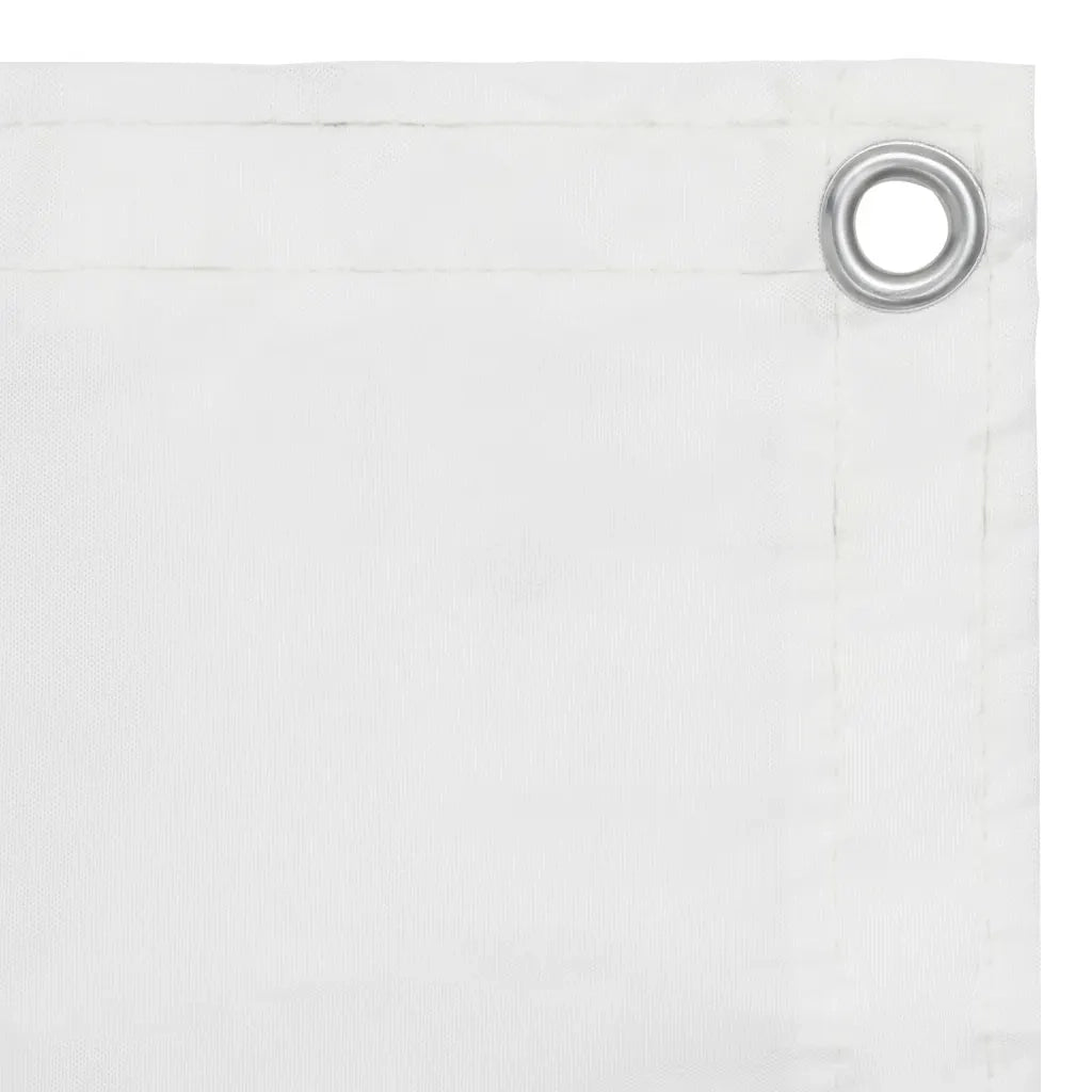 Paravento da Balcone Bianco 90x600 cm in Tessuto Oxford 134895