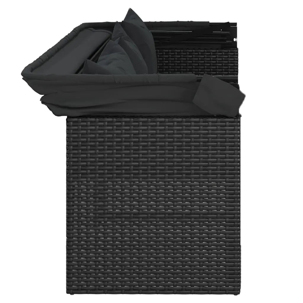 Set Divani da Giardino 4 pz con Cuscini Nero in Polyrattan 3186648
