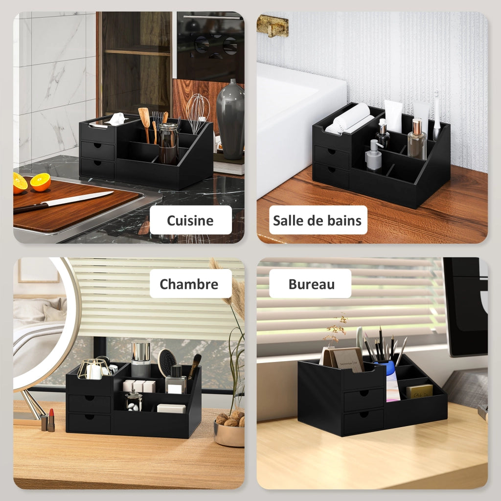Scrivania con cassetti e ripiani ¨C Minimal ¨C nero