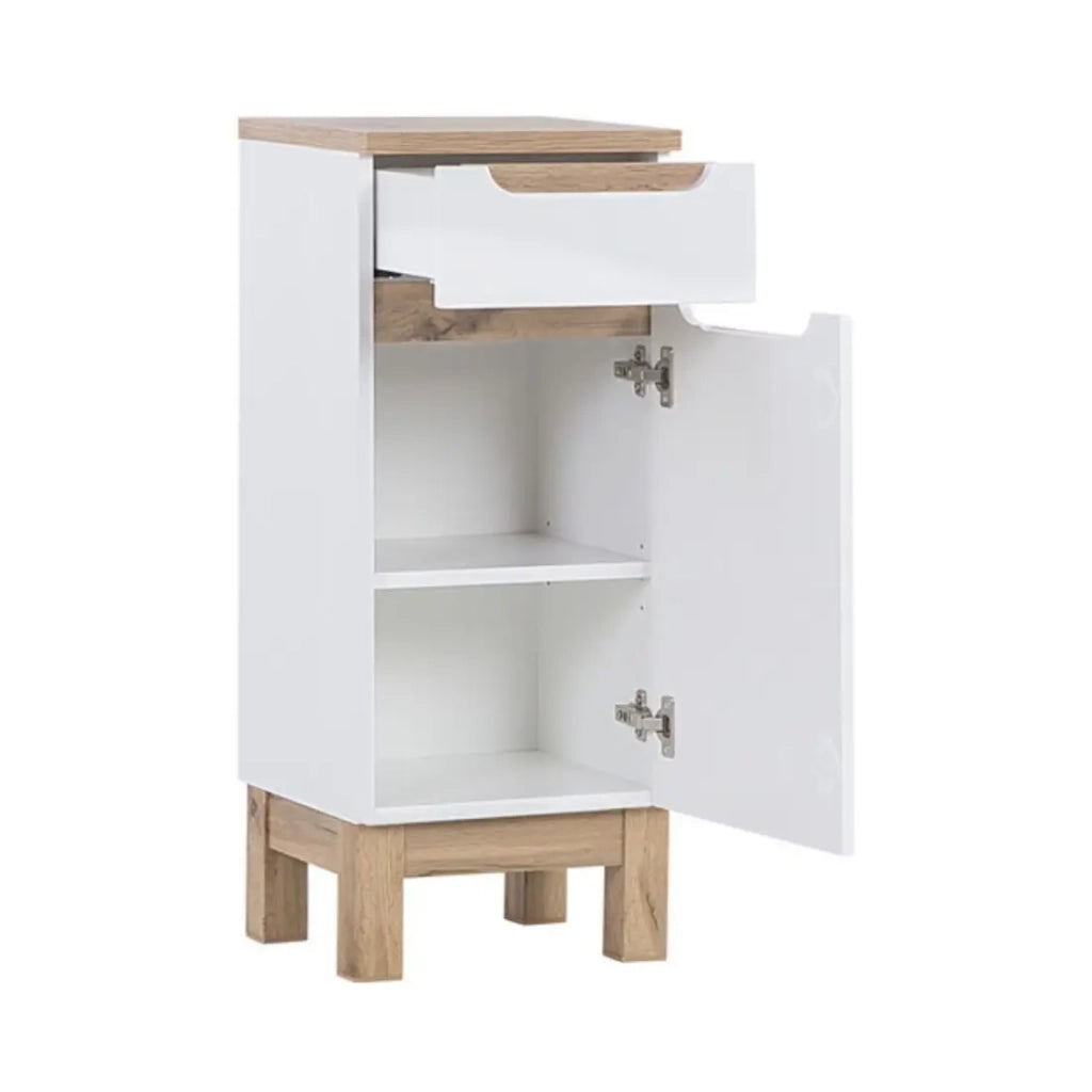 Set ERMANO: mobile sottolavabo 80cm + lavabo da incasso + sifone + colonna + contenitori con specchi