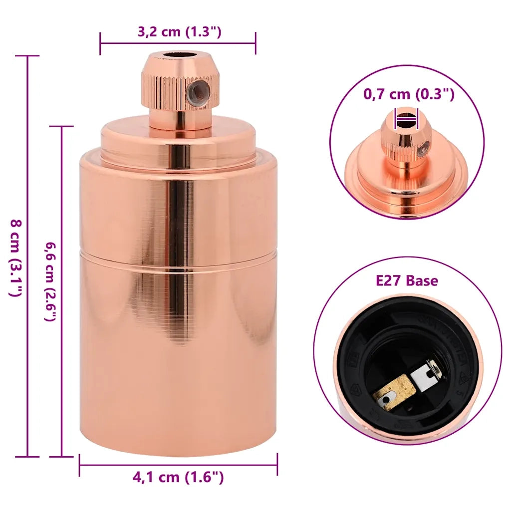 Portalampada 2 pz Oro Rosa E27 4106536