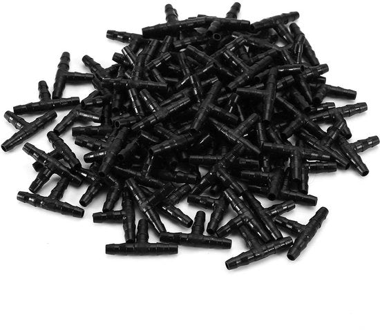 Connettore di Irrigazione a Goccia - 100 Pezzi - Connettore di Sincronizzazione - Impermeabile - Sostenibile - Adatto per Tubi da 4mm/7mm - Installazione Facile - Connettore di Irrigazione