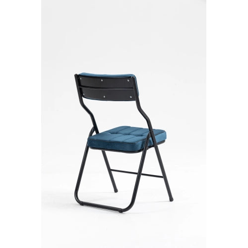 Sedie Pieghevoli con Cuscino Set 2 Pezzi ¨C MINIMAL ¨C Blu, Imbottite, Portatili