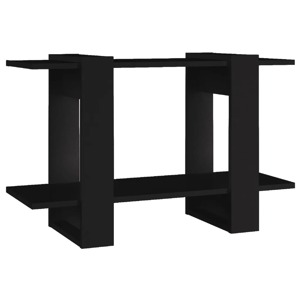 Libreria Divisorio-Scaffale per Libri-Mobile di Stoccaggio Nero 80x30x51 cm