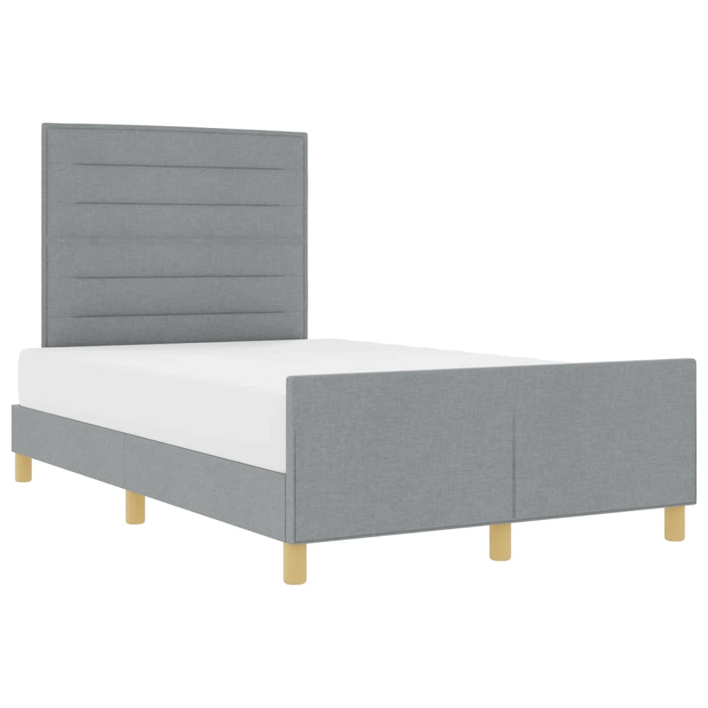 Struttura del letto Grigio chiaro 140 x 190 cm Tessuto