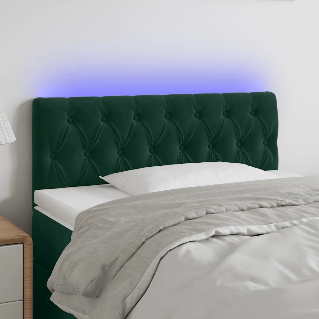 Testiera a LED Verde Scuro 90x7x78/88 cm in Velluto 3121987