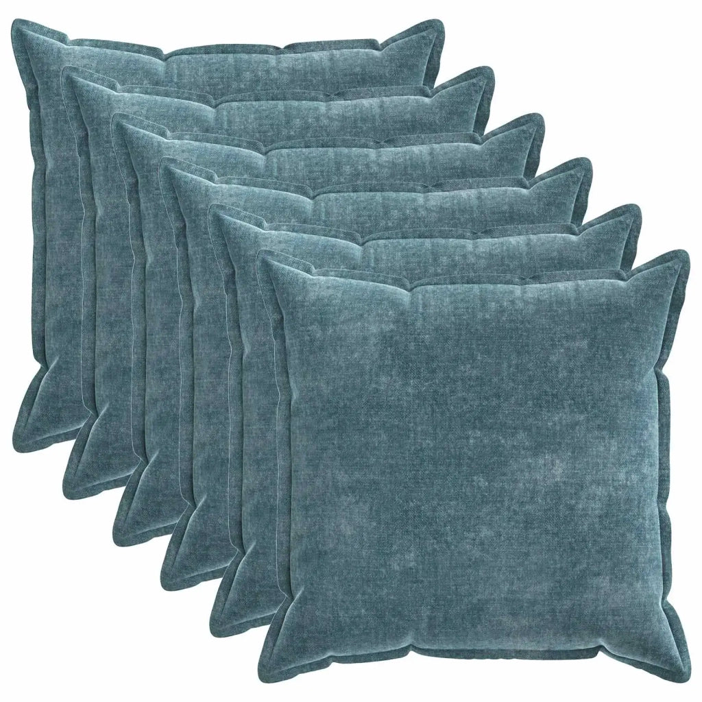Federa 6 pz HOUTEN Blu 80 x 80 cm Tessuto Chenille 921684