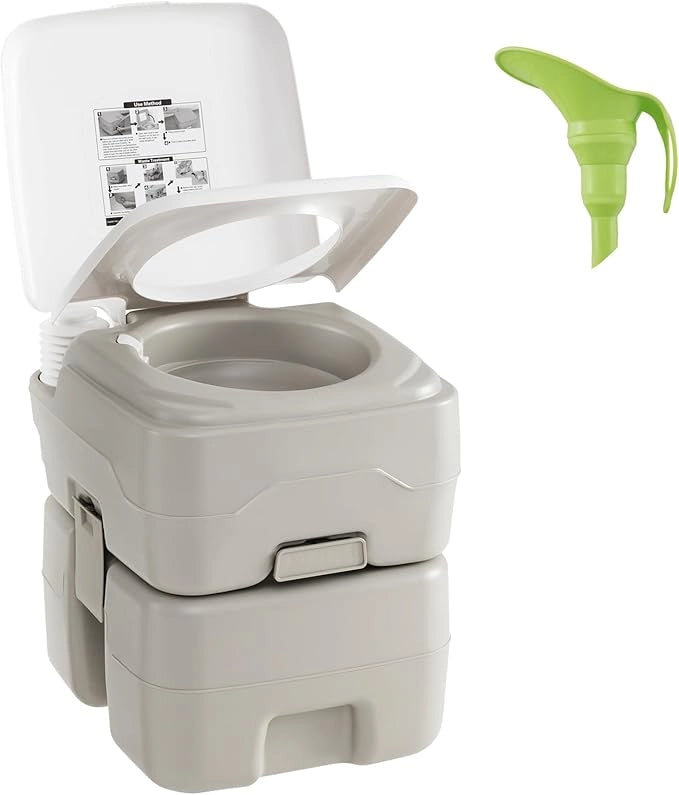 WC Portatile Adulti con Serbatoio dell'Acqua Rimovibile da 20 L, Toilette Portatile con Pompa di Scarico, WC Chimico da Campeggio, per Camper, Barca, Portata 200 kg