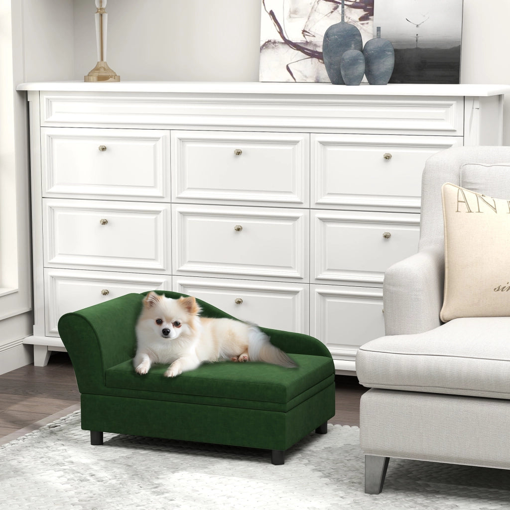 Divano per cani e gatti con cassetto ¨C Minimal ¨C verde 76x45x43 cm