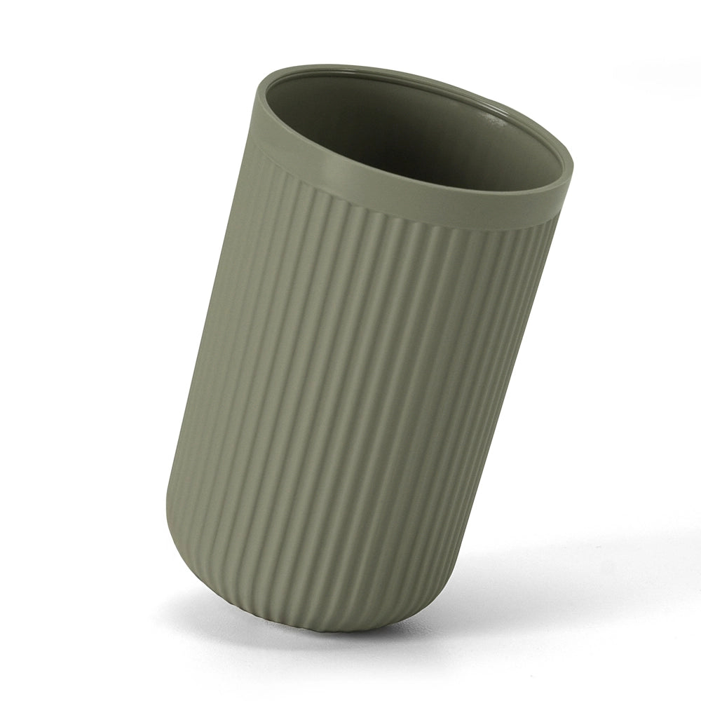 Porta spazzolini verde in plastica cannettata rigida Arizona