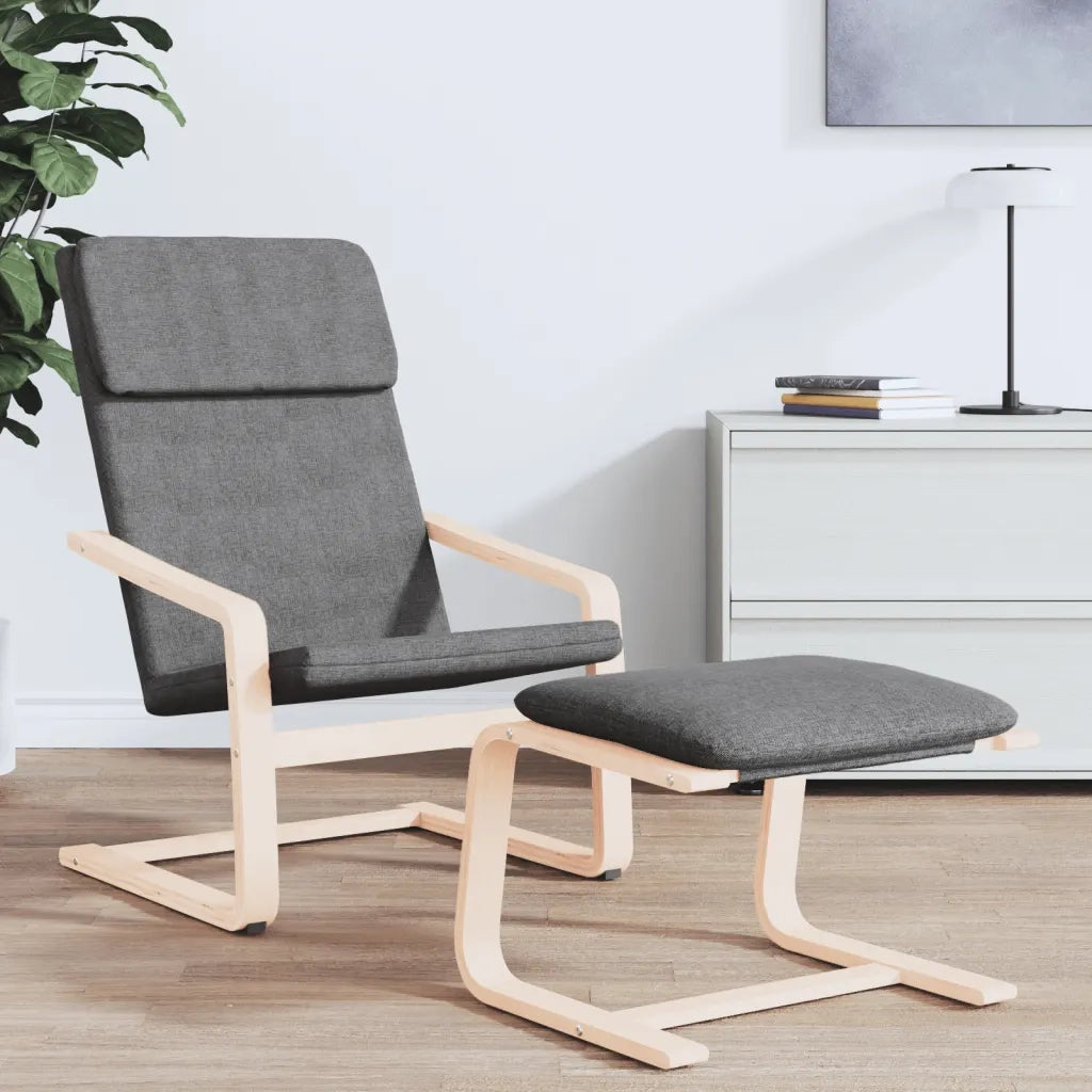 Poltrona | Sedia Relax Grigio Scuro in Tessuto