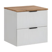Set da bagno NOXERA 60 cm - Bianco opaco e rovere wotan