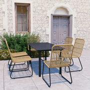Set da Pranzo da Giardino 7 pz in Polyrattan e Vetro 3060240