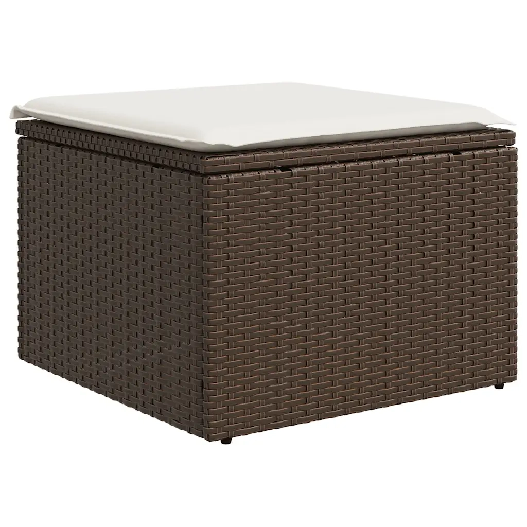 Set Divani da Giardino 10pz con Cuscini in Polyrattan Marrone 3268743
