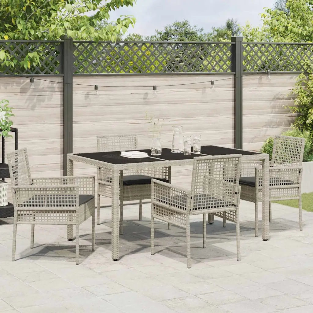 Set da Pranzo per Giardino 5 pcs Grigio chiaro polyrattan 3334897