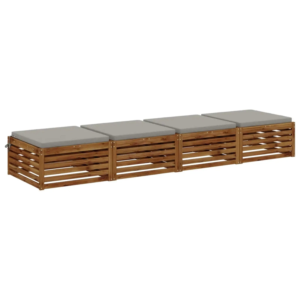 Cuscini per Sedia in 4 Pezzi SOEST 4 pz 100% Poliestere Grigio 944856