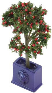 Minipianti in miniatura - 3 pezzi di albero da frutta artificiale - decorazione per casa di bambole 1:12 - materiale a cera - duraturo e realistico - formato compatto