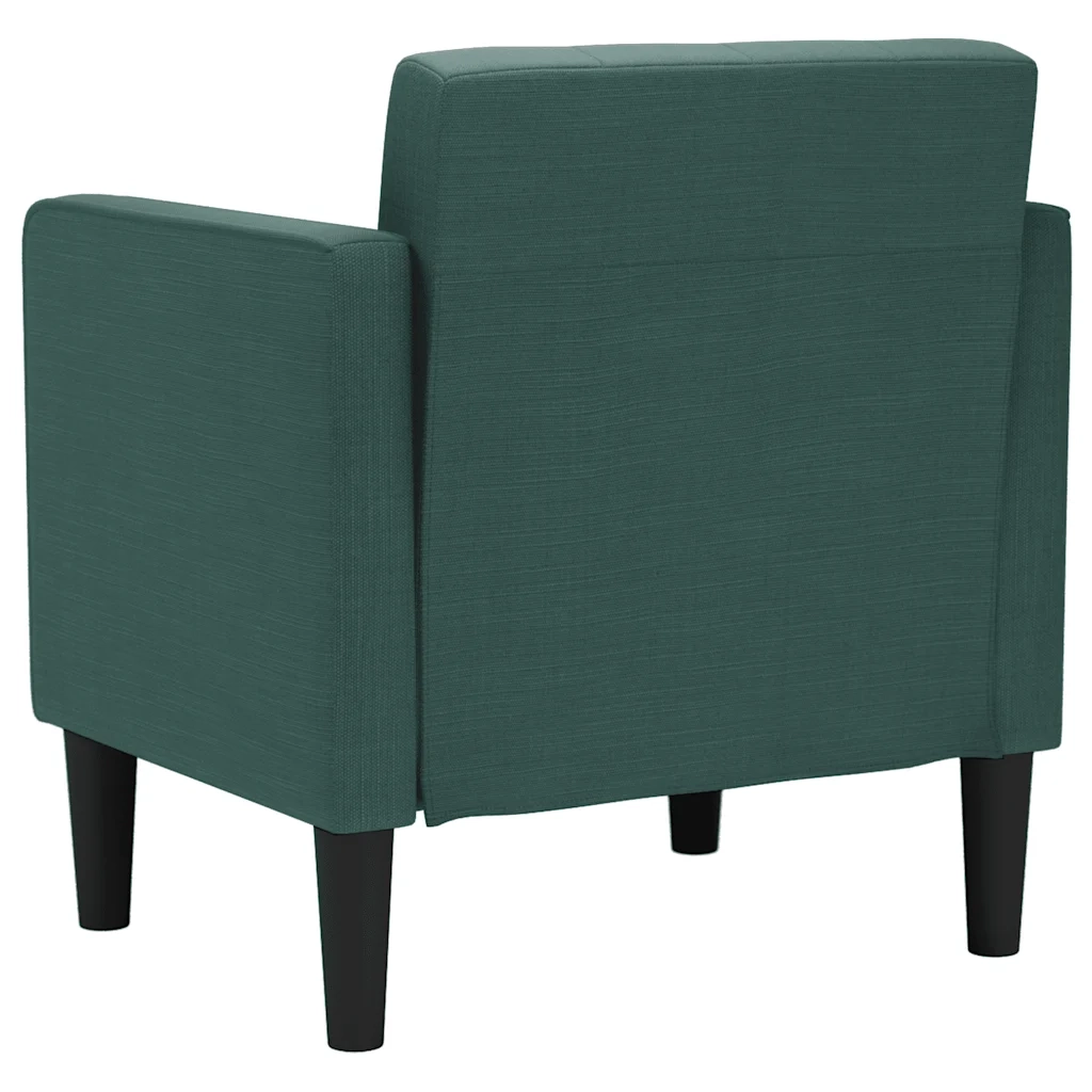Divano Poltrona | Sedia con Braccioli Verde Scuro 53 cm in Tessuto