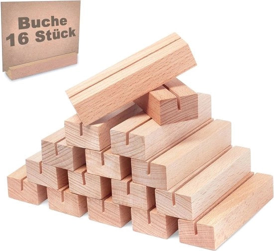 16 pezzi di supporti per menu di legno per menu e foto - Supporto per menu robusto per matrimoni e feste