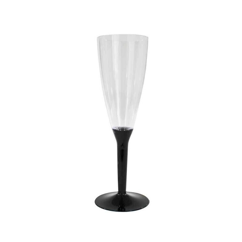 FLUTE CON BASE NERA IN CONFEZIONE DA 60 PEZZI REALIZZATI IN PLASTICA