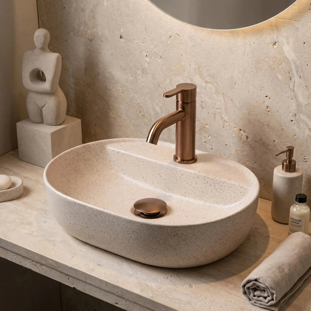 Lavabo Da Appoggio Rea Aura 42 Sandy