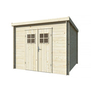 Casetta da giardino in legno 260x260 cm, pareti 19 mm con porta doppia in plexiglass, deposito attrezzi esterno 5,8 m² - Esterni da Vivere