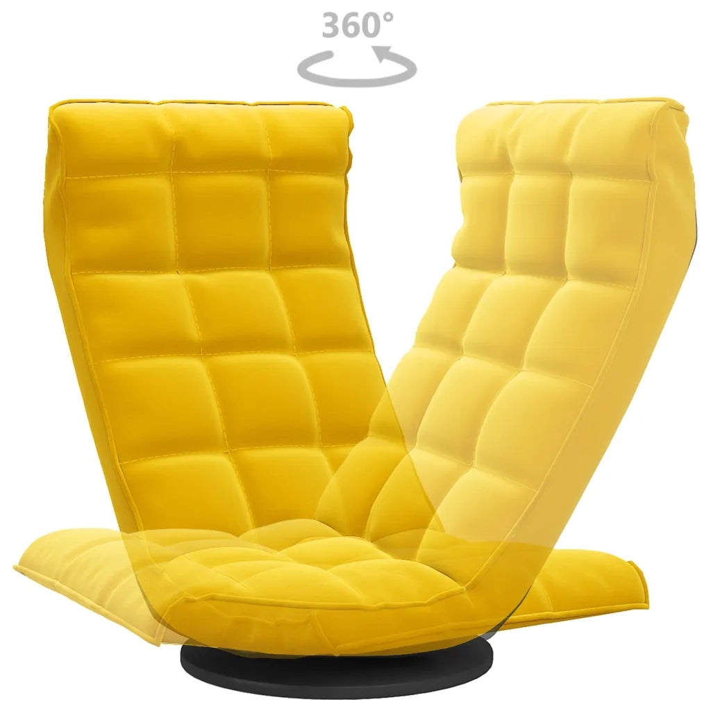 Sedia da Pavimento Girevole Gialla in Velluto 336571