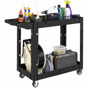 Carrello per attrezzi ¨C Minimal ¨C 2 ripiani, maniglia, ruote, plastica, nero