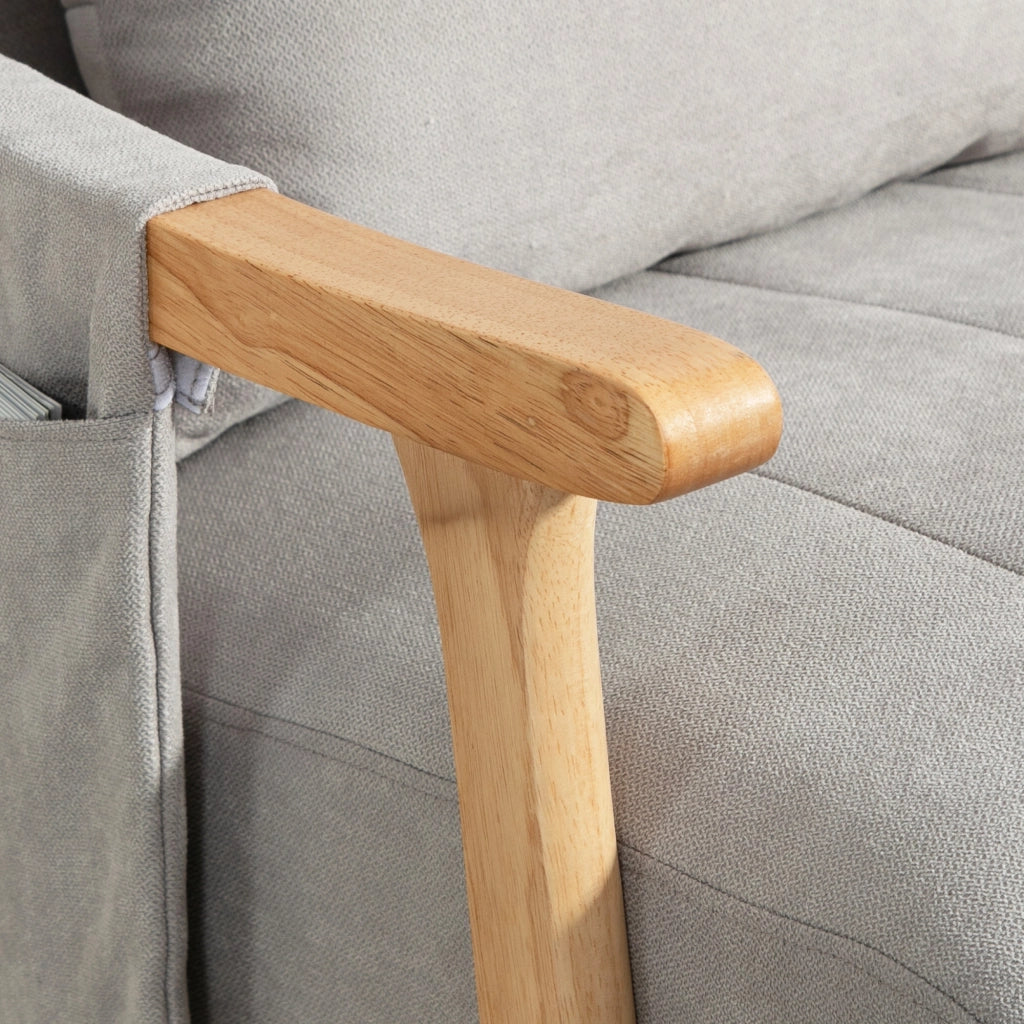 Poltrona Dondolo ¨C Minimal ¨C Grigio, Tessuto, Kautschukholz