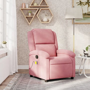 Poltrona Massaggiante Reclinabile Rosa in Velluto 371812