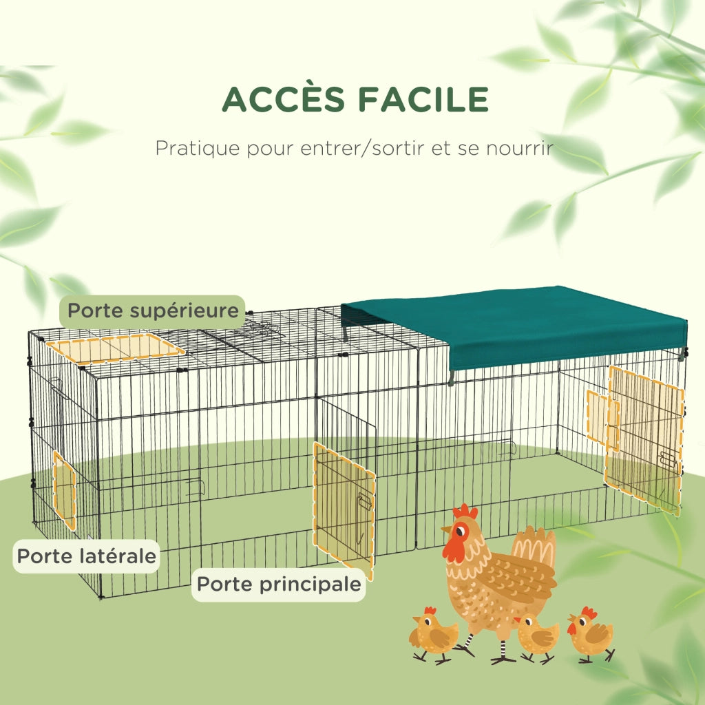 Recinto modulabile per animali ¨C zephmum ¨C verde 220x85x70 cm