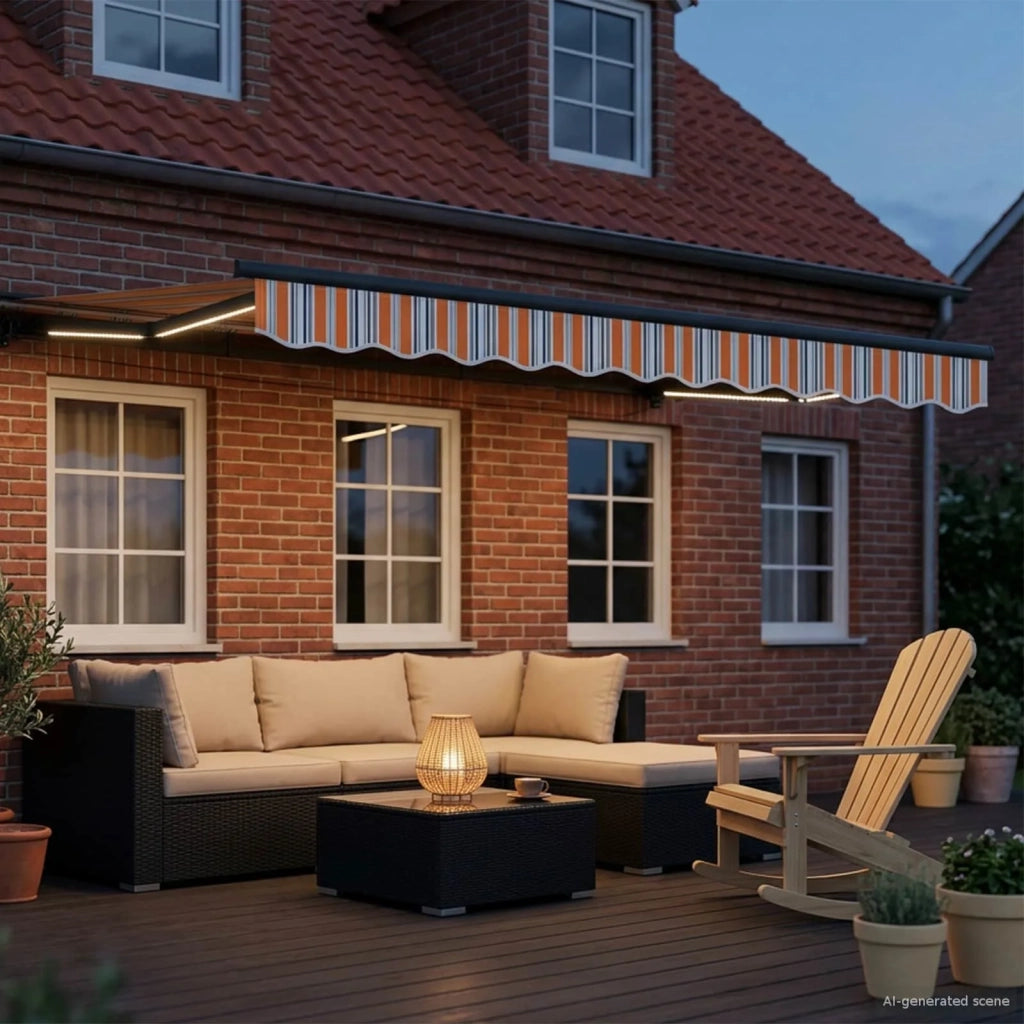 Cornice per Tenda Manuale con LED 3 x 2,5 m 3420810