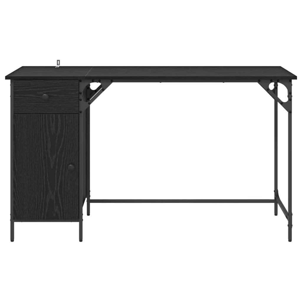 Scrivania per computer Rovere Nero 131 x 48 x 75 cm 882834