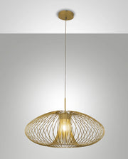 Lampada a Sospensione Fassa Ø60cm in Metallo Oro Opaco, Attacco E27 40W, Design Elegante, Classe di Isolamento 1, IP20 - Illuminazione Interni