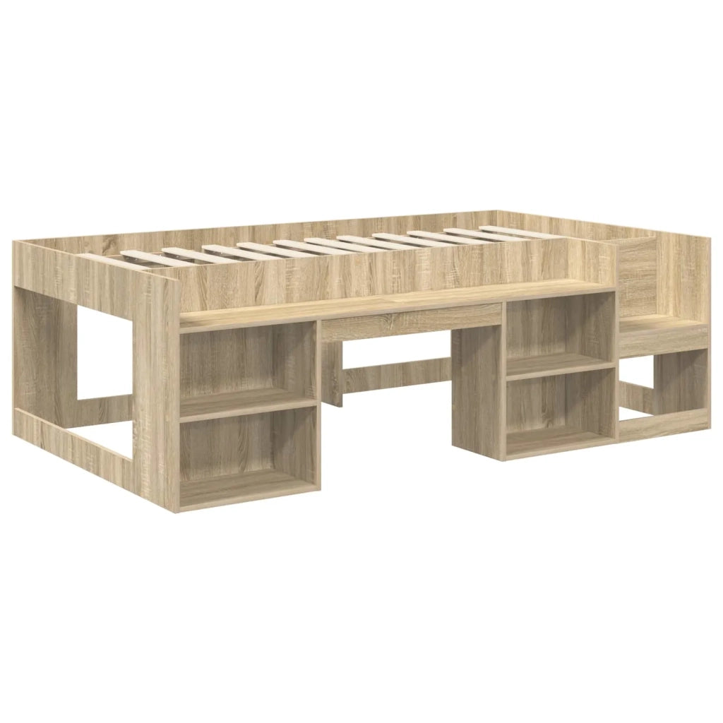 Letto alto per bambini con storage 3 pz Rovere Sonoma e bianco 3423605