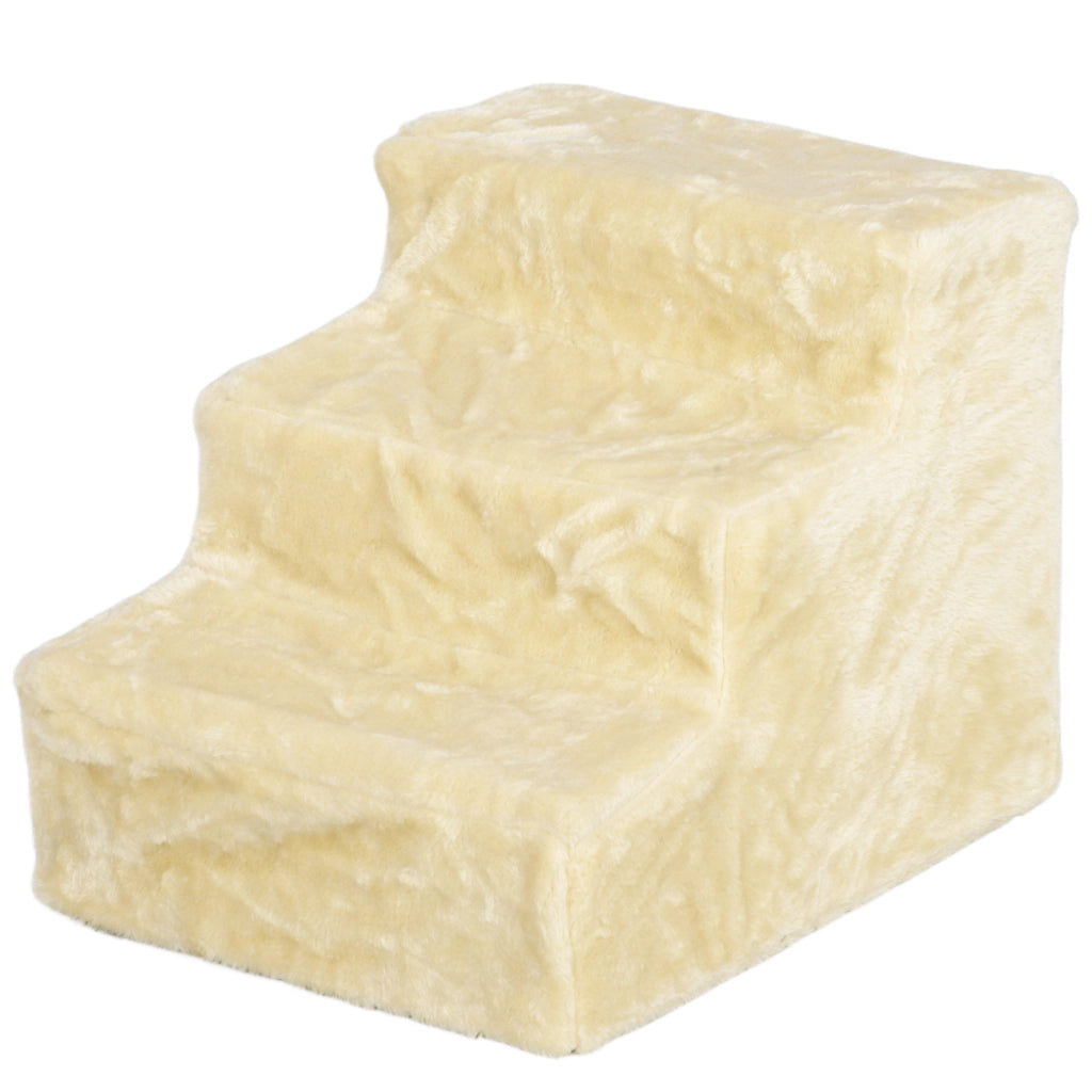 Scaletta per Cani 3 Gradini con Fodera Removibile ¨C Xylo ¨C Beige 46x35x35 cm