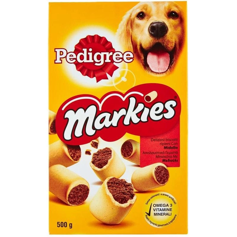 4 PEDIGREE BISCROK MARKIES SNACK BISCOTTI PER CANE RIPIENI CON MIDOLLO DA 500 GR