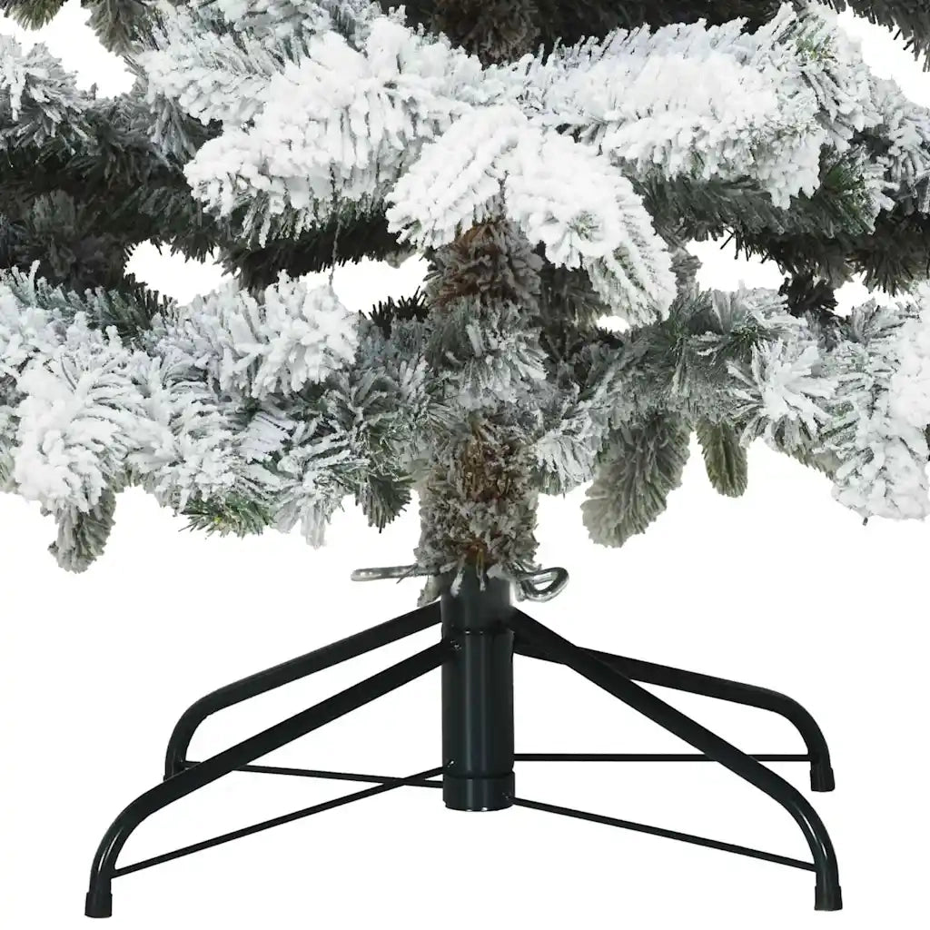 Albero di Natale Artificiale Snodato Foderato di Neve Bianco 42019318
